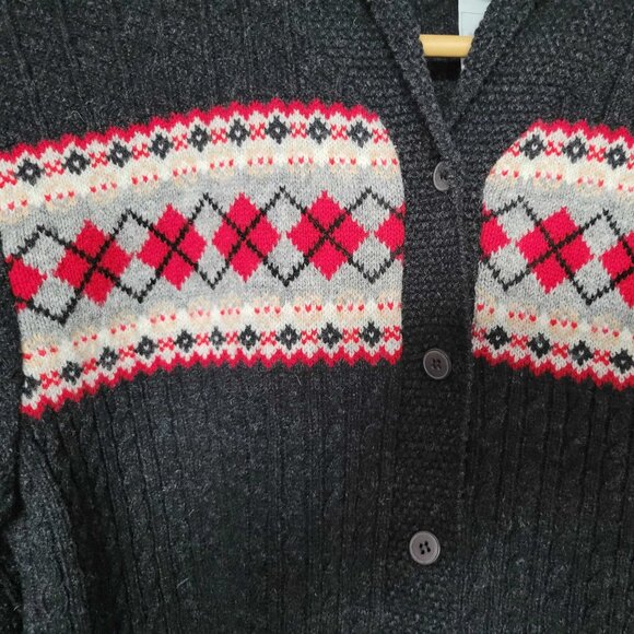 Vintage 1980s Laura Ashley Women’s Size 12 Fair Isle 100% Wool Knitted Sweater - Picture 4 of 8
